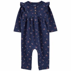 Carter's Navy Floral Ruffle Romper / Jumpsuit